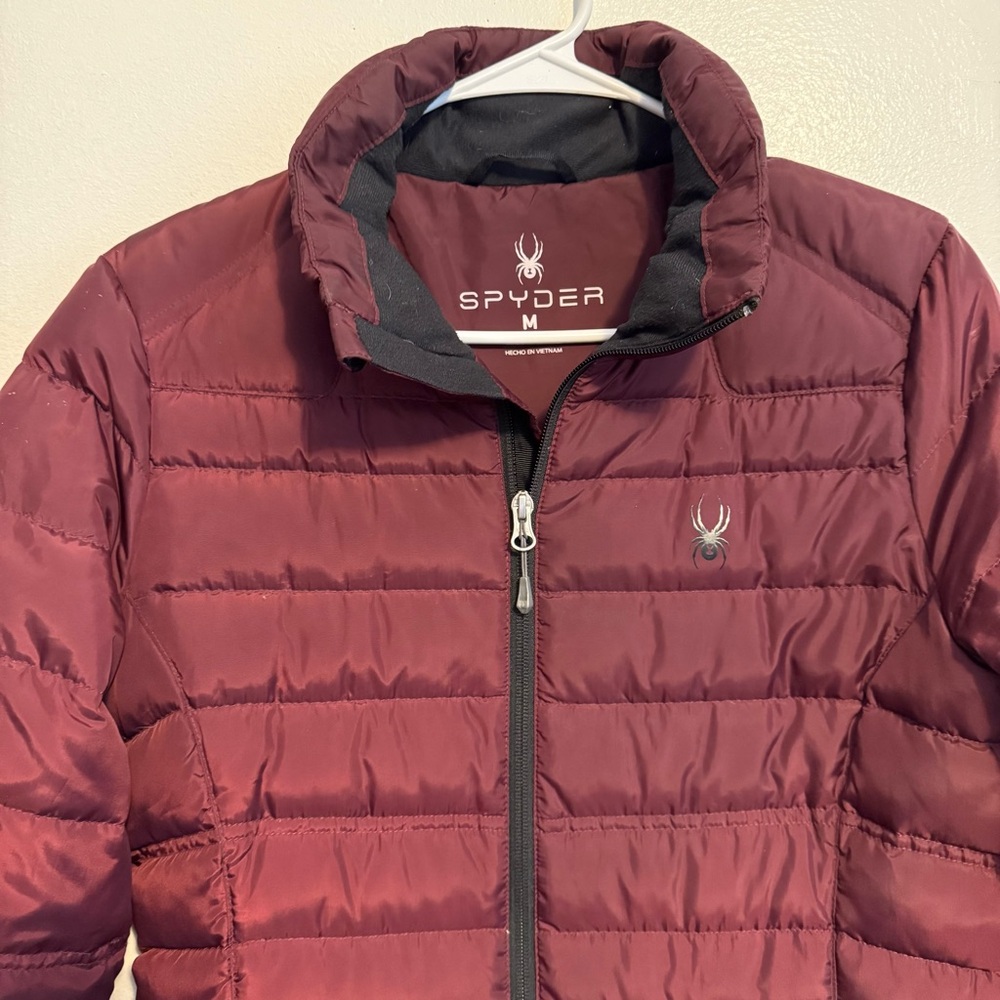 Spyder Women's Puffer Jacket Women’s Size Medium Down Duck Filled Burgundy - Picture 2 of 13
